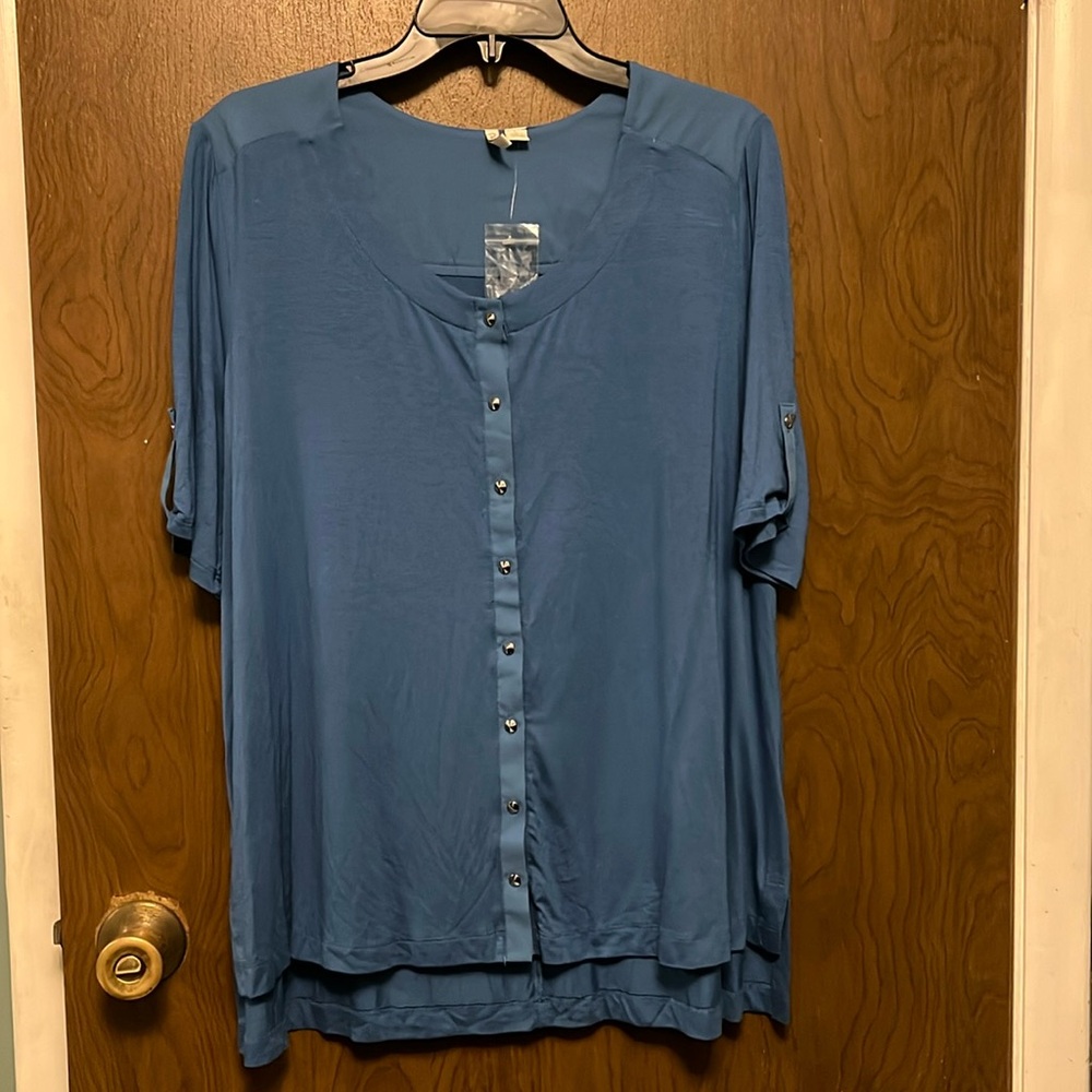 NWOT Cato blue button down shirt size L